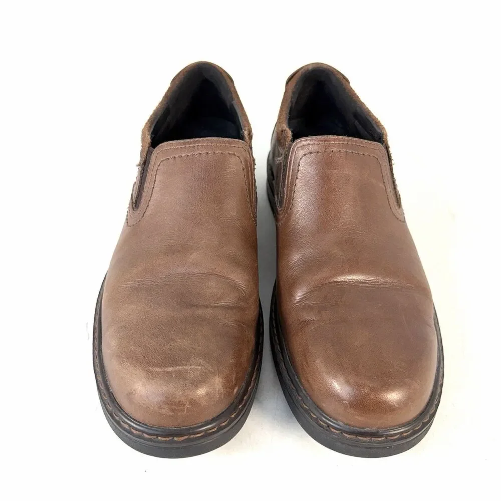 SAS Step Made In USA Mens 9 M Mahogany Brown Leather Loafers Casual Shoes